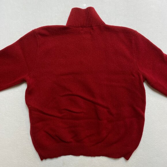 Vintage Polo Ralph Lauren 100% Lambswool Sweater Men's XL Red 1 /4 Zip Pullover - Picture 9 of 12